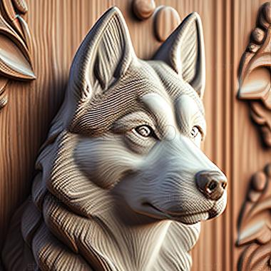 3D model st West Siberian Husky dog (STL)